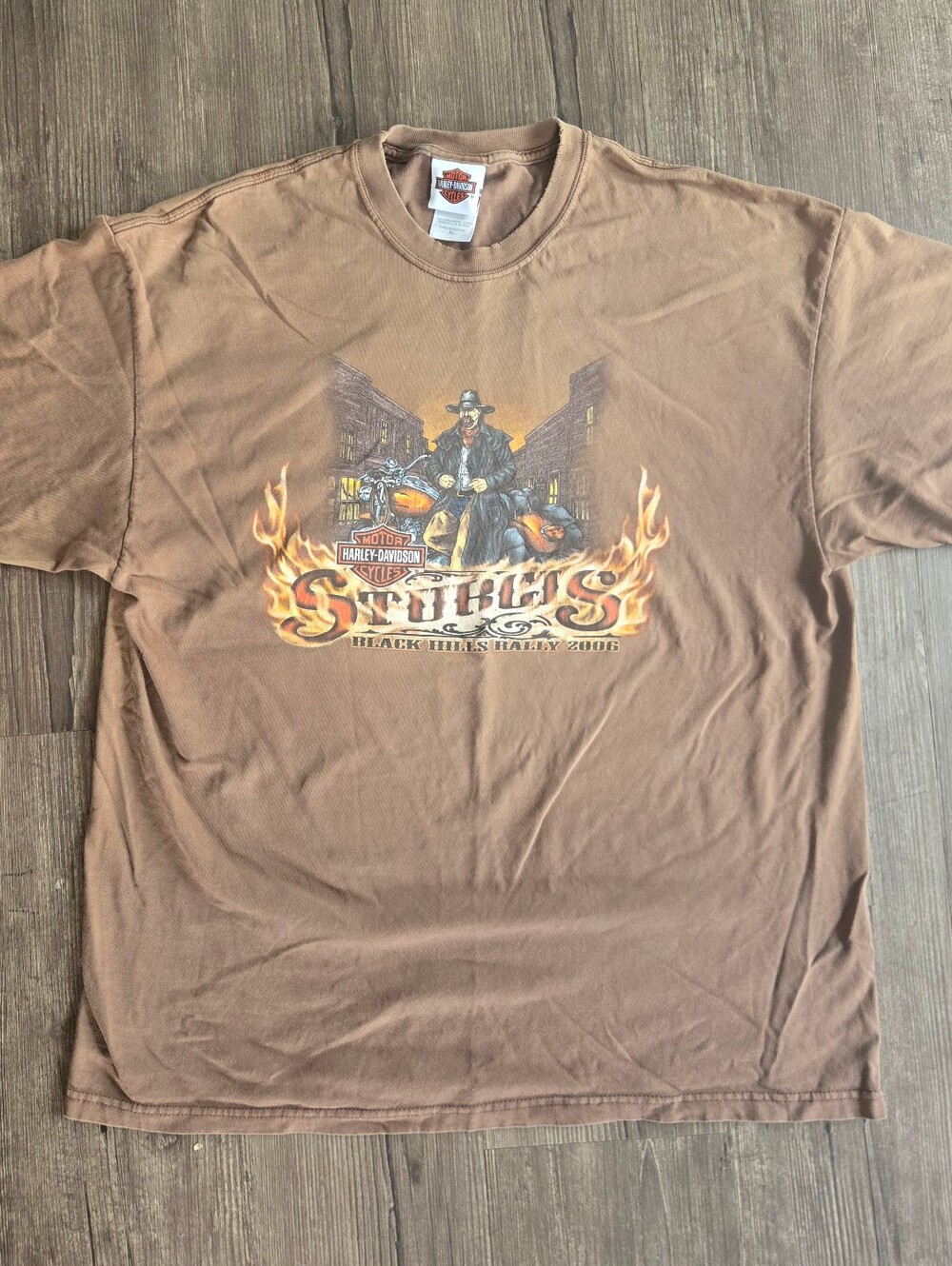 Harley-Davidson Sturgis Black Hills Rally 2006 Brown T-Shirt Size XL